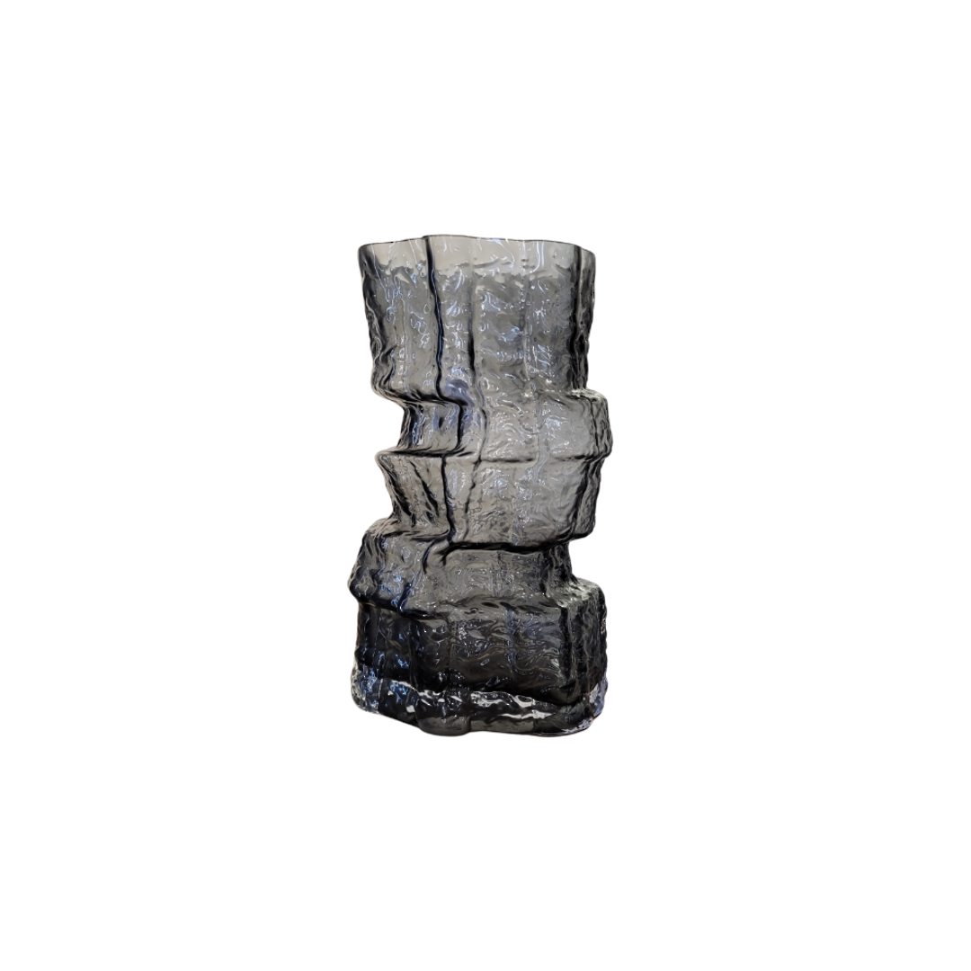 Rock Glass Vase - Grey 25cm image 0